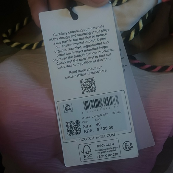 NWT $138 Scotch And Soda Pleated V-Neck Tank Top - Picture 3 of 11